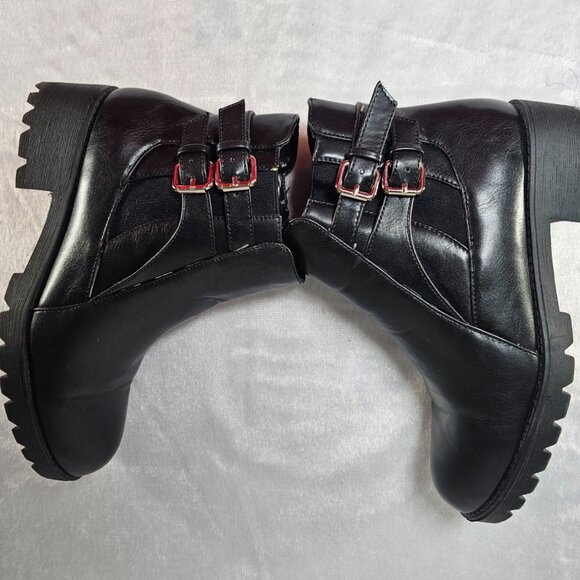 Elditas Women's Black Ankle Booties Size 9M Shelly Side Zip Block Heel - Picture 5 of 6